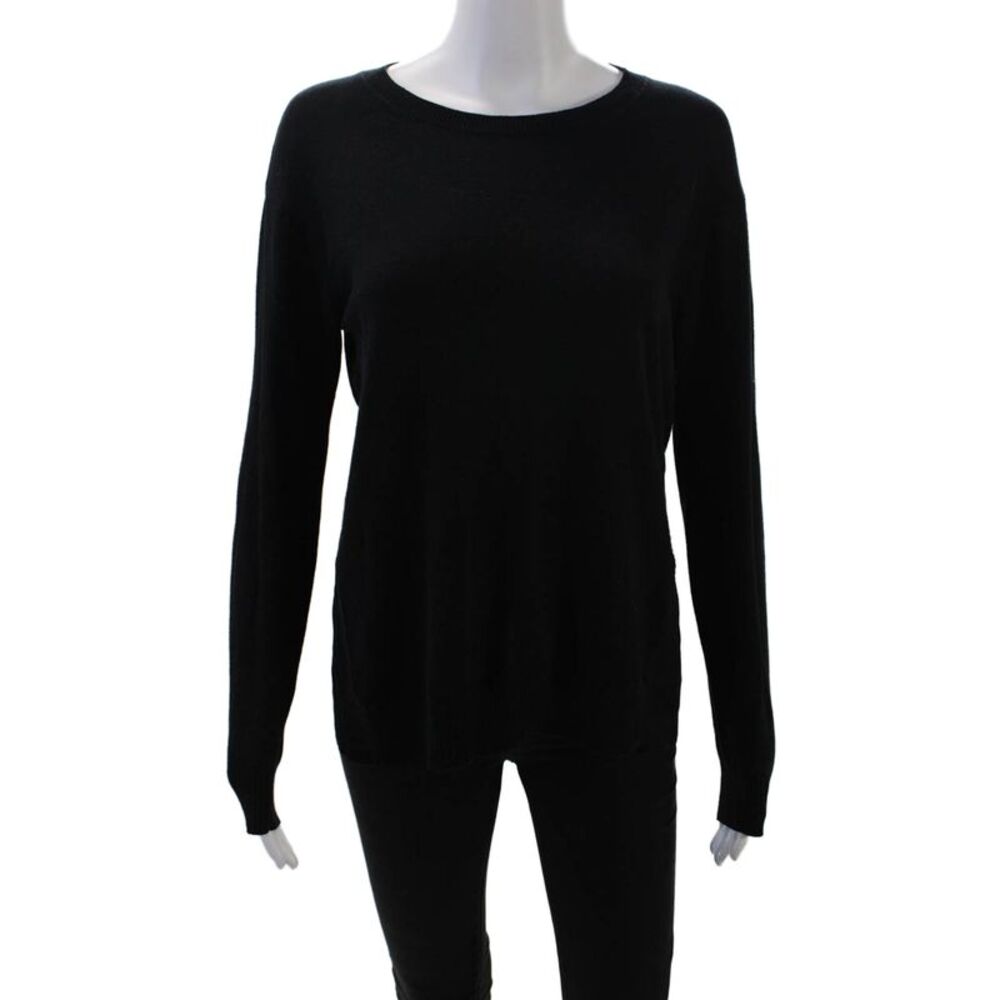 Comptoir Des Cotonniers Womens Long Sleeve Scoop Neck Sweater Black Size Medium
